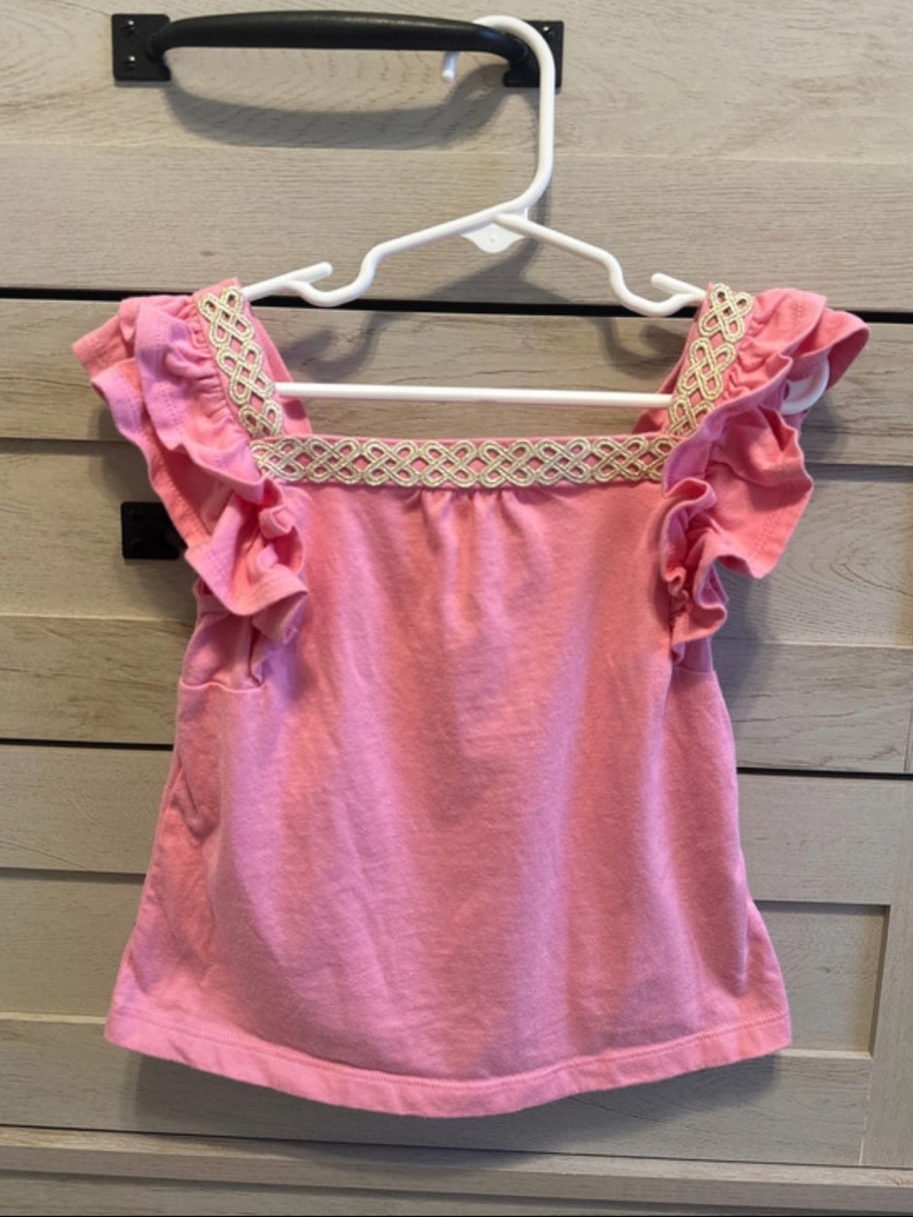 Janie and Jack Pink Ruffle Strap Tank with Decorative Trim